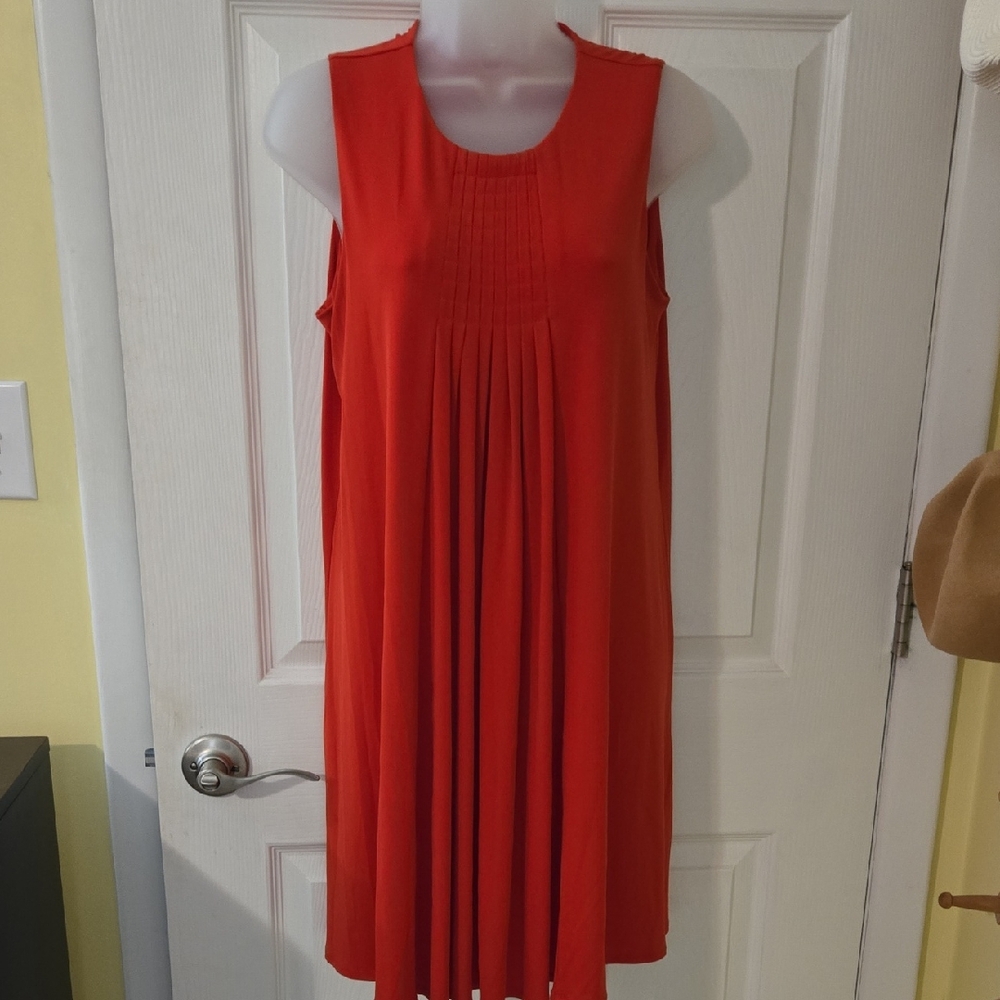 Calvin Klein Red Sleeveless Midi Dress